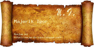 Majerik Igor névjegykártya